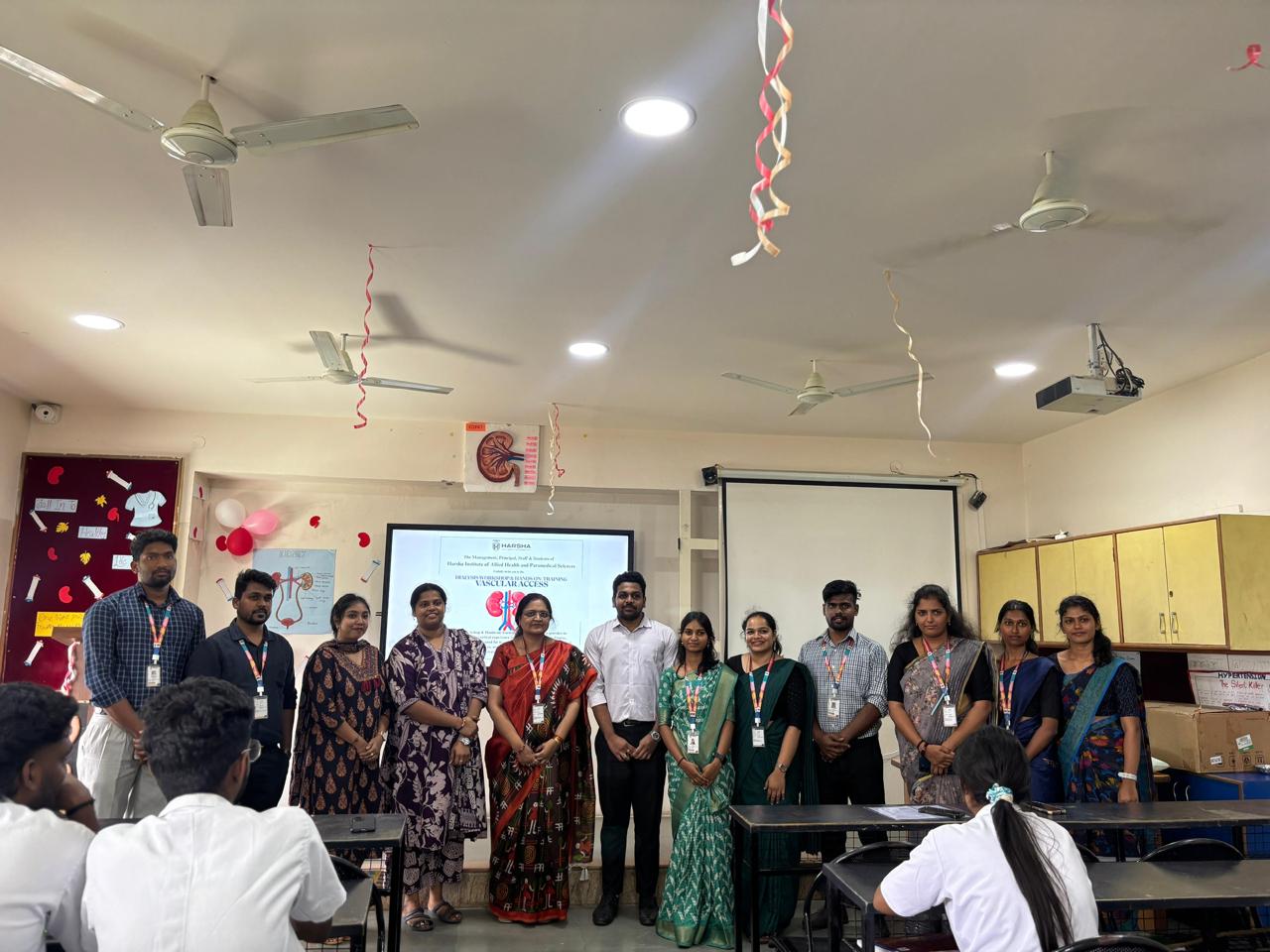 Students attending medical workshop